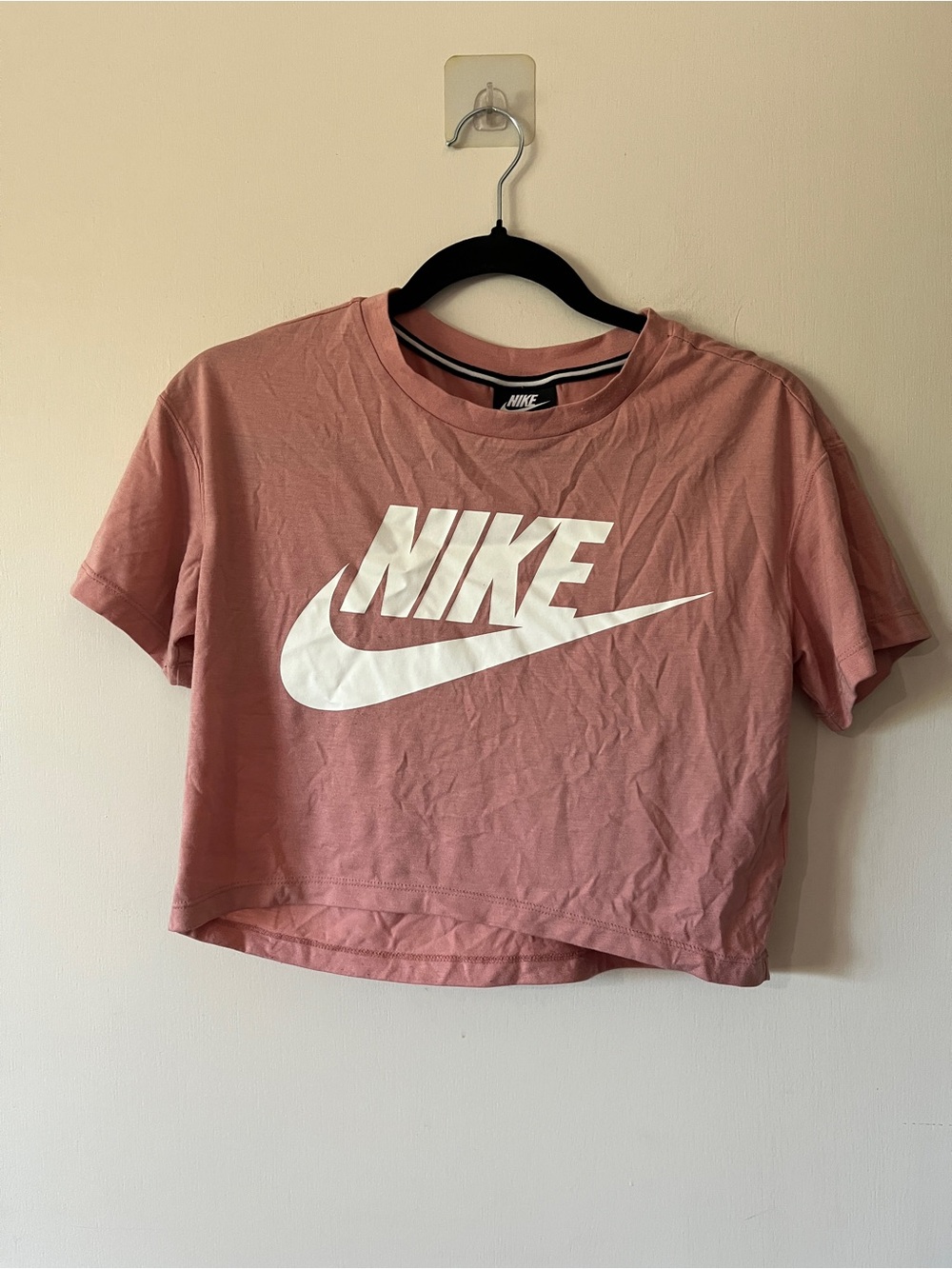 Nike Pink Cropped Logo Tee